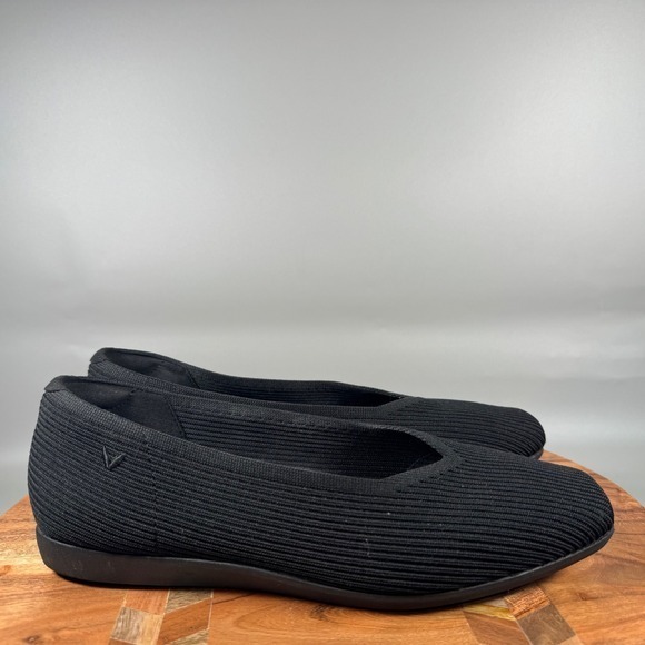 Vivaia Shoes - VIVAIA Black Square Toe Knit Flats EU 39.5 US 8.5 Sustainable Comfort Shoes